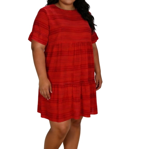 Summer Dresses for Women Plus Size Short Sleeve Crewneck T Shirt Dress Dressy Casual Ruffle Flowy Beach Sundresses