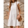 thumbnail image 1 of Summer Dresses for Women Ruffle Sleeve Mini Babydoll Dress Beach Casual Loose Flowy Dresses Sundress, 1 of 6