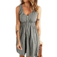 thumbnail image 1 of Summer Dresses for Women Solid Color Womens Dresses Sexy Sleeveless Sun Dress Alsol Lamesa, 1 of 2