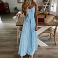 thumbnail image 1 of Summer Dresses for Women Spaghetti Strap V Neck Floral Boho Dress Loose Maxi Dress Slip for Beach Holiday Casual Sundress, 1 of 5