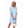 thumbnail image 1 of Summer Dresses for Women V Neck Short Sleeve Casual Shift Dress Sky Blue XXL, 1 of 9
