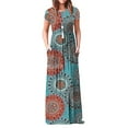 thumbnail image 1 of Summer Dresses for Women 4th of July Dresses Casual Floral Print Maxi Dresses Plus Size Sun Dresses Wedding Guest Dresses with Pockets Shermie, 1 of 6