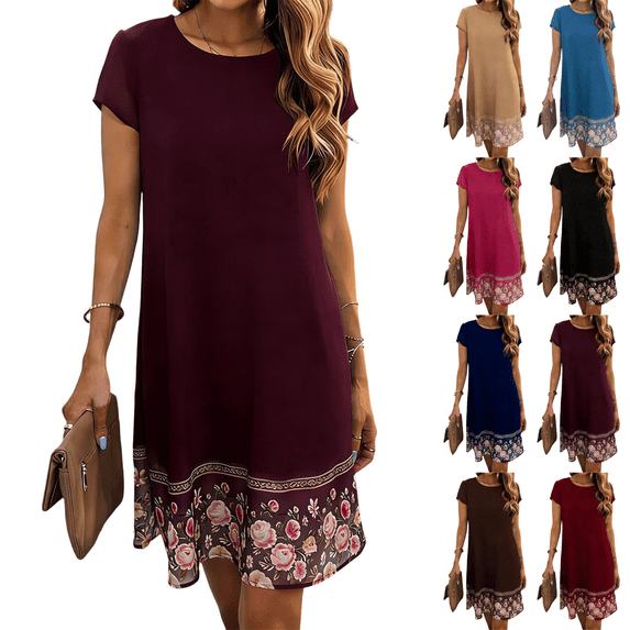Summer Dresses for Women Wide Strap Pleated Square Neck Sleeveless Sundress Summer Casul Vacation Party Short Dress S-2XL