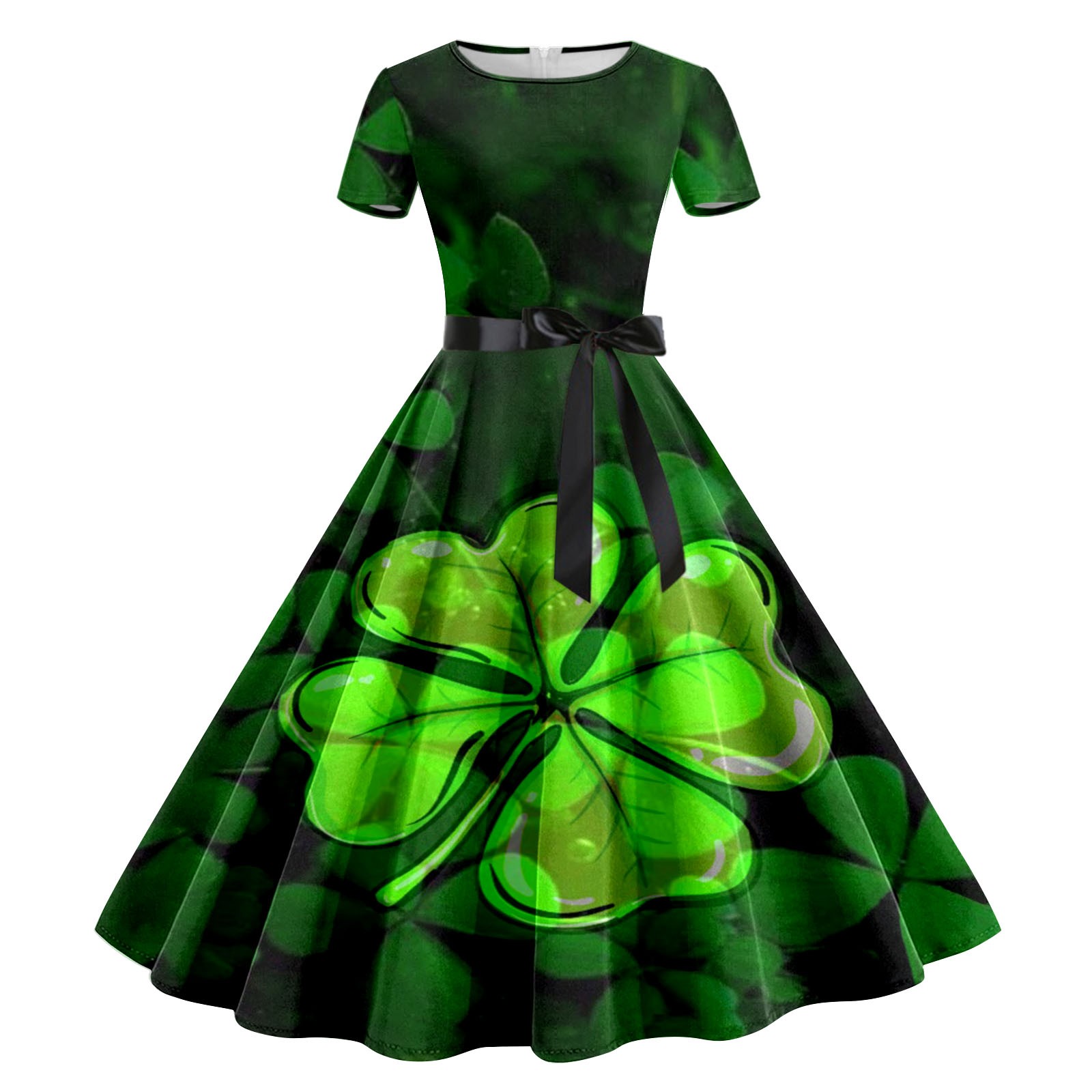 Summer Dresses for Women Women Short Sleeve Day Off Holiday Green Short