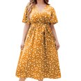 thumbnail image 1 of Summer Dresses for Womens 2025 Plus Size Fashion Oversize Casual Short Sleeve V Neck Printed Sleeve Dresses Loose Dress, 1 of 8