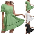 thumbnail image 1 of Summer Dresses for Womens 2025 Plus Size Fashion Round Neck Doll Dress Sold Color Sleevless Pleated Dress, 1 of 5