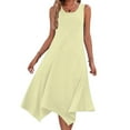 thumbnail image 1 of Summer Dresses for Womens 2026 Plus Size Fashion Sleeveless Round Neck Drawstring Casual Ruffle A-Line Mini Dress, 1 of 8