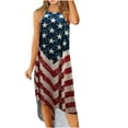 thumbnail image 1 of Summer Dresses for Womens Side Slit Halter Maxi Dress Beach Long Sundress 4th of July Casual Loose Patriotic Cami Dress, 1 of 4