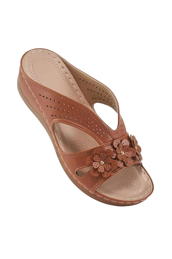 Women's Floral Platform Sandals Non-Slip Summer Wedge Slides Lightweight