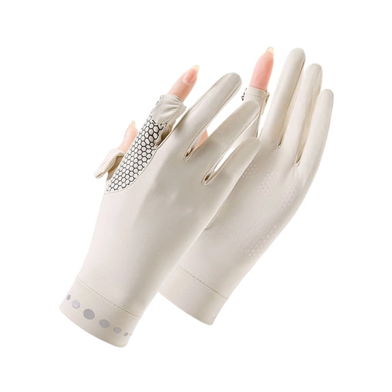 Summer Driving Gloves,Cooling Sun Protection Gloves,Full Finger UV Protection Gloves,with Anti-Slip Palm,Ultra Thin Ice Silk Gloves for Women Cycling
