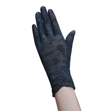 Summer Driving Women Touch Screen Sunscreen Gloves Anti-UV Sheer Lace Mittens
