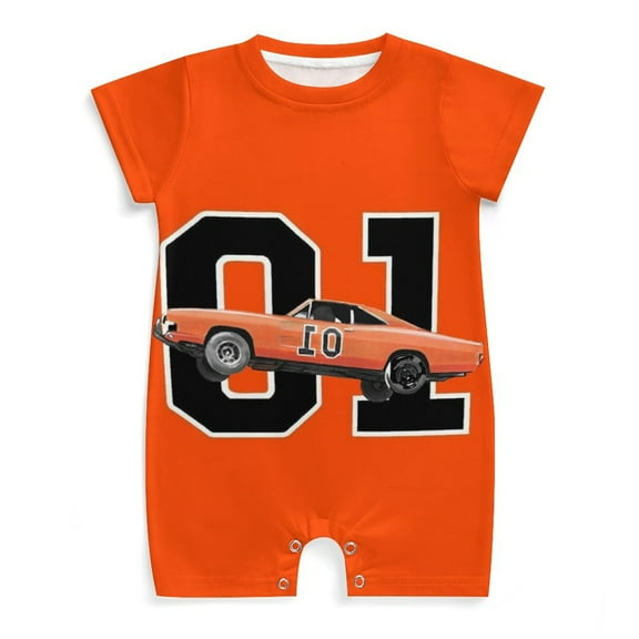 Summer Dukes Haz-zard Onesie Baby Girl Short Sleeve Bodysuit Cartoon Romper Newborn Jumpsuit