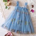 thumbnail image 1 of Summer Easter Dresses Bowknot Design Dress Ruffle Short Sleeve Summer Princess Dress for Teens Fashion Design Summer Dress (Blue,3-4 Years), 1 of 6