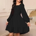 thumbnail image 1 of Summer Easter Dresses Summer Western Style Summer Princess Dress for Teens Casual Spring Dress (Black,8-9 Years), 1 of 5