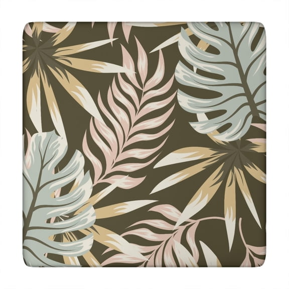 Summer Elastic Table Cover - Vibrant Hawaiian Square Tablecloth Windproof & Durable (34x34 Inches)