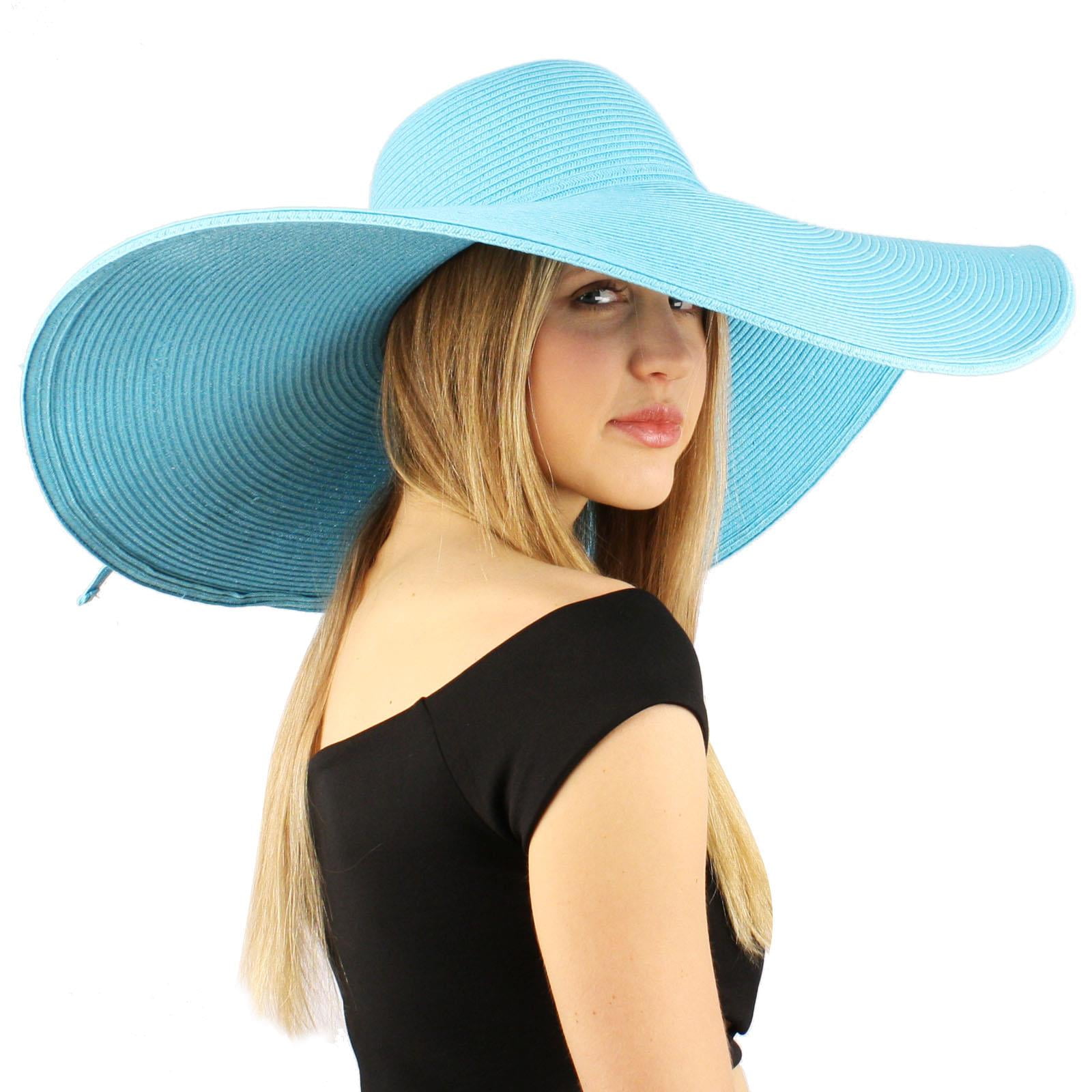 Summer Elegant Derby Big Super Wide Brim 8 Brim Floppy Sun Beach Dress Hat  