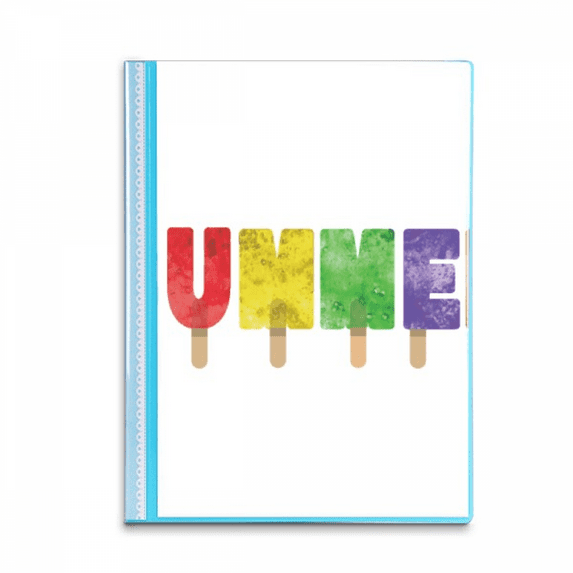 Summer English Word Popsicles Ice Book Sheet Protectors Portfolio Binder Folder