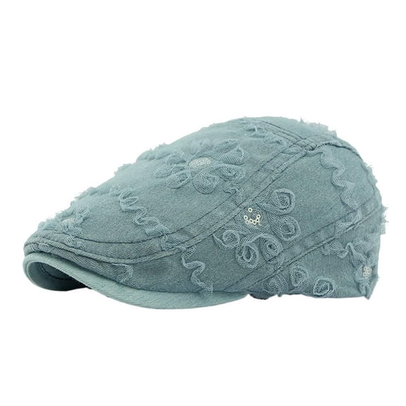 Summer Ethnic Style Hat Women's Beret British Retro Advance Hats Lace Sequined Peaked Cap Painter Cap Tide