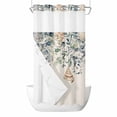 thumbnail image 1 of Summer Eucalyptus No Hooks Shower Curtain with Snap-in Liner Starfish Shell Green Leaf Ocean Vintage Shower Curtains for Bathroom, Waterproof, Easy Install, Washable 36"x78", 1 of 9