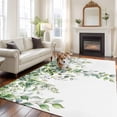 thumbnail image 1 of Summer Eucalyptus Leaves Area Rug 5x7 FT, Non Slip Bedroom Throw Carpet, Pastoral Rustic Botanical Washable Soft Floor Carpet Non-Shedding Rug for Dining Room Bedside Classroom Desk, 1 of 9