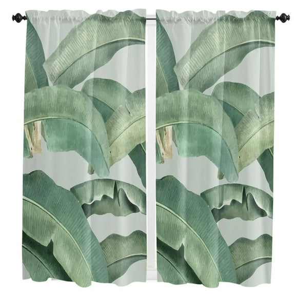 Summer Eucalyptus Leaves Flowers Curtain Home Decoration Living Room Short Curtains Window Treatments For Kitchen Bedroom