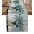 thumbnail image 1 of Summer Eucalyptus Table Runner 72 Inches, Spring Leaves Botanical Floral Bed Runner Dresser Scarves Tabletop for Indoor Outdoor Parties/Ceremony/Banquet, 13" x 72", 1 of 8