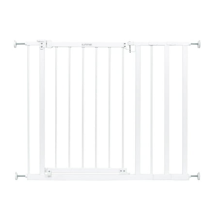 Summer Infant Everywhere Extra Wide Walk-Thru Safety Pet and Baby Gate, 28.75' - 39.75" Wide, 30" Tall - White Metal