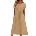 thumbnail image 1 of Summer Eyelet Dresses for Women Boho 2025 Trendy V Neck Short Sleeve Long Dress Casual Beach Vacation Outfits, 1 of 7