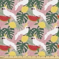thumbnail image 1 of Ambesonne Summer Fabric by the Yard Upholstery, Cockatoo Parrot Watermelon, 5 Yards, Rose and Multicolor, 1 of 5