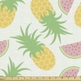 thumbnail image 1 of Ambesonne Summer Fabric by the Yard Upholstery, Watermelon and Dots, 3 Yards, Apple Green Yellow, 1 of 5