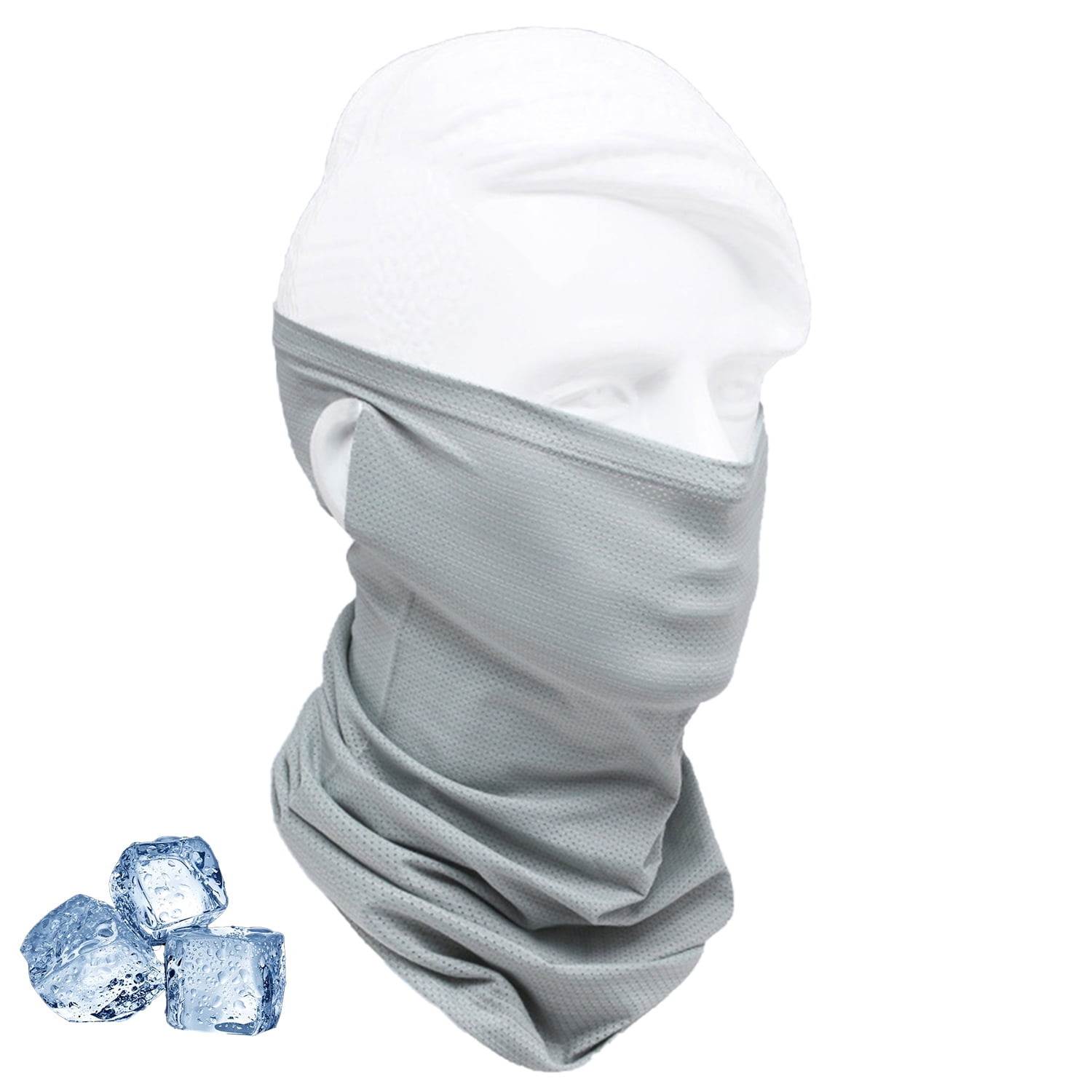 Summer Face Covers for Men Women UV Masks Hot Weather Cooling Face Mask Breathable Quick Dry Sun Protection Headcover Light Gray