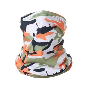 Summer Face Neck Gaiter - UV 50+ Sun Protection, Breathable Mesh Ice Silk Face Mask for Cycling, Running, Hiking, Fishing Orange One Size