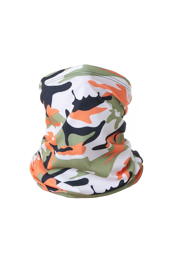 Summer Face Neck Gaiter - UV 50+ Sun Protection, Breathable Mesh Ice Silk Face Mask for Cycling, Running, Hiking, Fishing Orange One Size