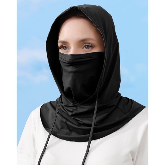 Face for Riding - Summer Unisex Sun Hat with Scarf for Wind and Full Face Coverage