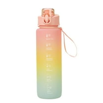 Summer Fall Saving Clearance! UHUYA Sports Water Cup Large-capacity Student Water Bottle Fitness Cup Straw Kettle Outdoor 1L Super Large Space Cup Pink