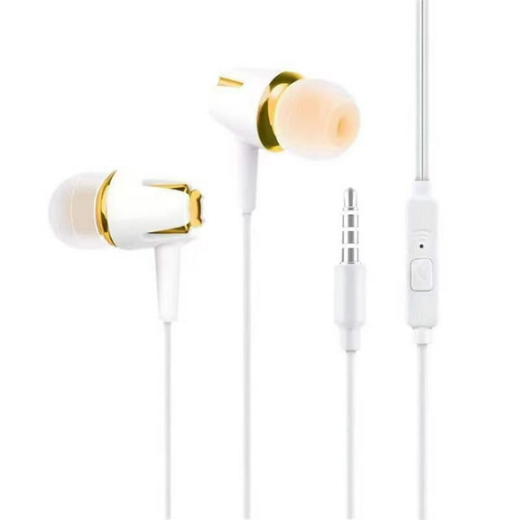 Summer Fall Saving Electronics Earbuds Wired With Microphone Noise Isolating In-Ear Headphones Powerful Heavy High Definition Earphones Compatible 3.5Mm B B