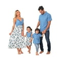 thumbnail image 1 of Summer Family Matching Clothing Set, Floral Print Dress, Short Sleeve Shirt, Parent-child Summer Holiday Outfit, 1 of 4