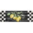 thumbnail image 1 of Summer Farmhouse Fruit Lemon Black and White Plaid Kitchen Mat Rug 1 PCS Runner Rug Anti-Fatigue Comfort Memory Foam Standing Mat Non-Slip Floor Door Mat for Bathroom Bedroom 18x47in, 1 of 6