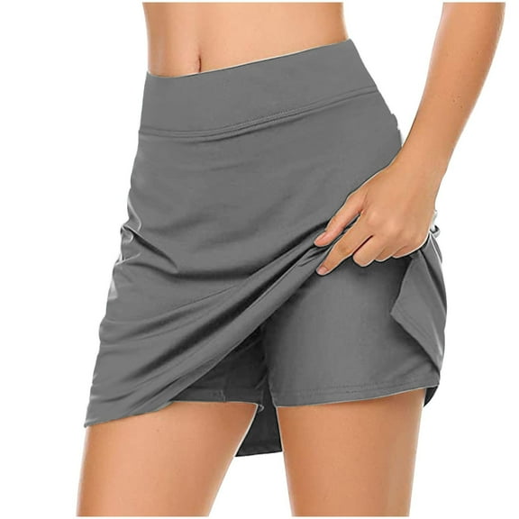 Summer Fashion 2 in1 Running Shorts for Womens 2025 High Elastic Waist Solid Color Fake Two Piece 2 in1 Running Pants 3/4 Shorts Gifts for Womens