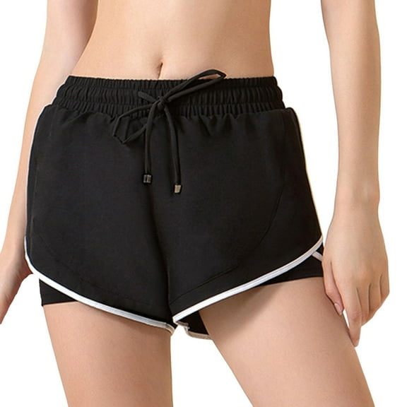 Summer Fashion 2 in1 Yoga Shorts for Womens 2025 High Elastic Waist Sexy Casual Fitness Workout Elastic High Waist Fake Two Piece 2 in1 Yoga Shorts Gifts for Womens