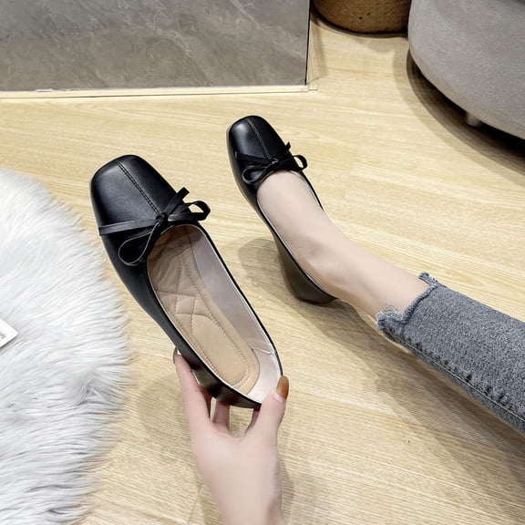 Summer Fashion Beach Sandals For Woman Satin Pleated Low-Cut Flats Comfortable Beach Shoes Plus Size Casual Mary Sandals With Bow. Summer Slippers Black∣ Size 7