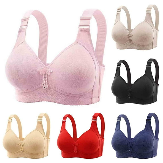 Summer Fashion Bras for Women No Underwire Plus Size Non-steel Lace Stitching Comfortable And Breathable Gathered Adjustable Underwear
