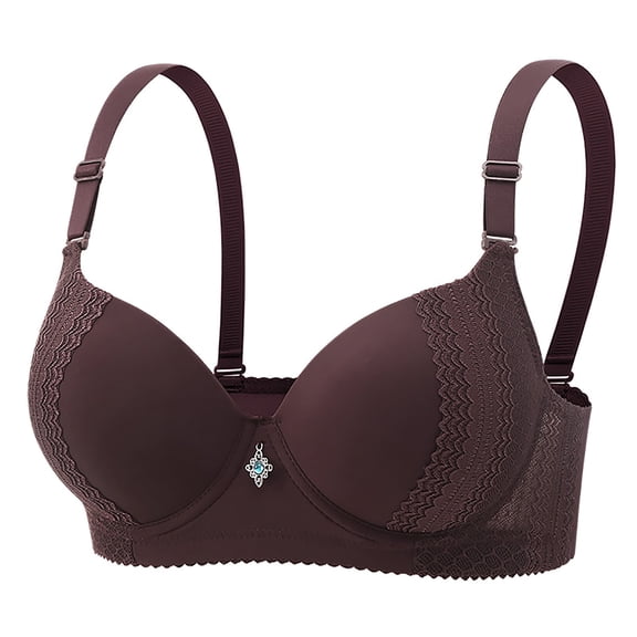 Summer Fashion Bras for Women No Underwire Plus Size Lace Flower Gathered Together Daily Underwear No Rims