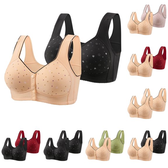Summer Fashion Bras for Women No Underwire Plus Size Printing Thin Style Ventilate Without Steel Rim