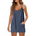 thumbnail image 1 of Summer Fashion Dresses for Womens 2026 Plus Size Casual Round-Neck Sleeveless Solid Mini Dress, 1 of 5