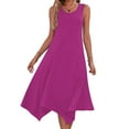 thumbnail image 1 of Summer Fashion Dresses for Womens 2026 Plus Size Sleeveless Round Neck Drawstring Casual Ruffle A-Line Mini Dress, 1 of 8