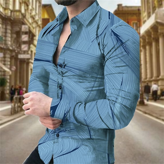 Summer Fashion Floral Shirts For Men 3d Printed Lapel Long Sleeved Shirts Cool Street Vintage Casual Slim Men Clothes Tops