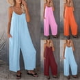 thumbnail image 1 of Summer Fashion Jumpsuits for Women Dressy Plus Size Solid Pocket Casual Sleeveless Suspender, 1 of 7