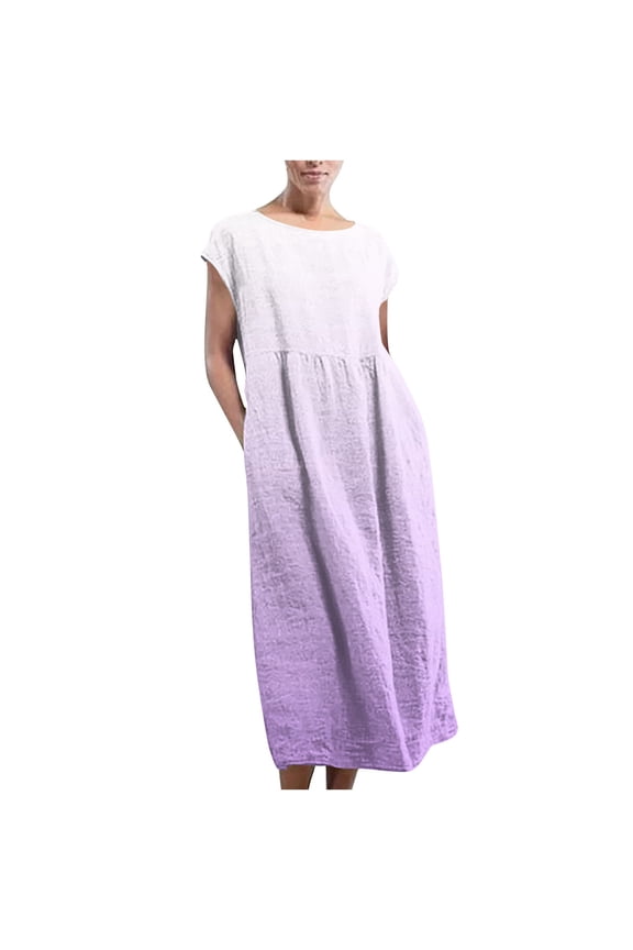 Summer Fashion Maxi Beach Dresses for Womens 2025 Sleeveless Maxi Pockets Linen Loose Baggy Kaftan Long Dress