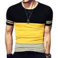 thumbnail image 1 of Summer Fashion Men's T Shirt Casual Patchwork Short Sleeve T Shirt Mens Clothing Trend Casual Slim Fit Hip-Hop Top Tees 5XL, 1 of 7